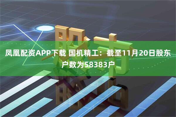 凤凰配资APP下载 国机精工：截至11月20日股东户数为58383户