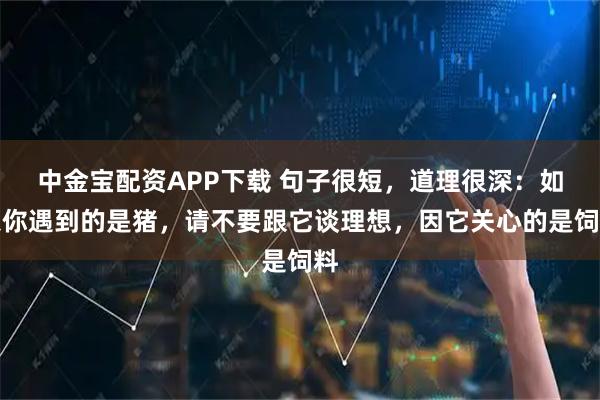 中金宝配资APP下载 句子很短，道理很深：如果你遇到的是猪，请不要跟它谈理想，因它关心的是饲料